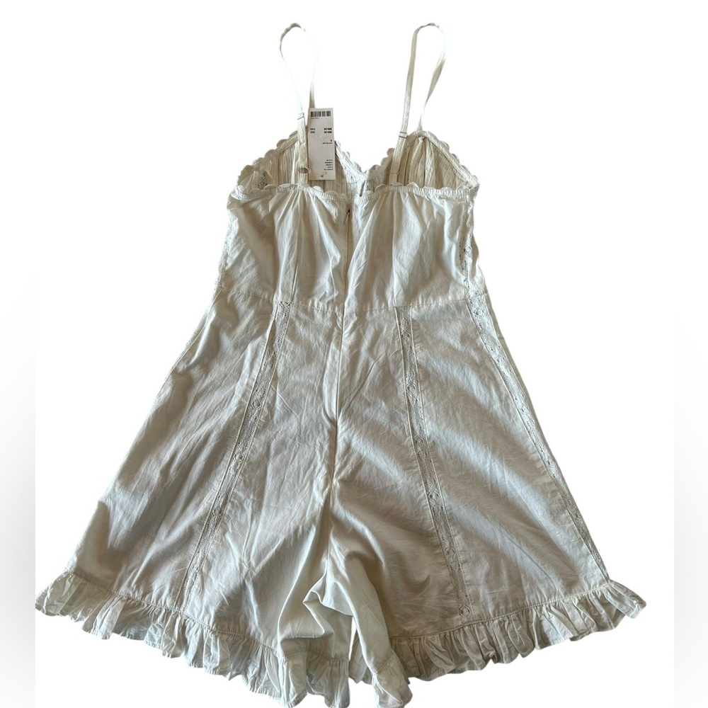NWT Urban Outfitters Juliette Lace Insert Romper Boho Western Corset Top Ruffle - Picture 6 of 6